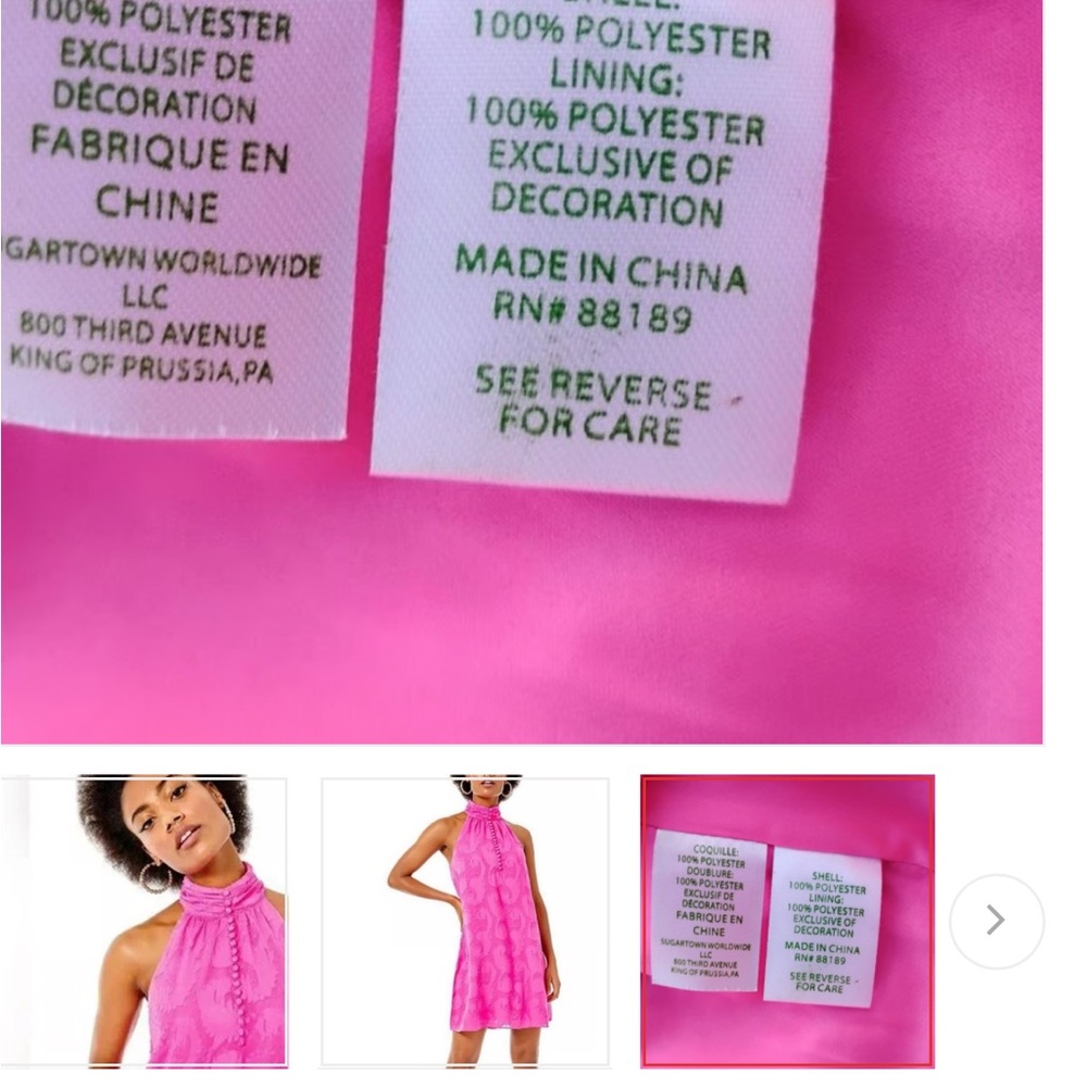 Lilly Pulitzer Vibrant Pink Halter Dress - Picture 2 of 8